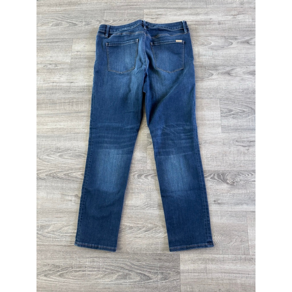 White House Black Market Slim Jeans Size 8 Dark Wash Mid Rise Stretch Denim EUC - Picture 4 of 5